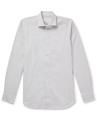 Incotex - Glanshirt Slim-Fit Spread-Collar Striped Cotton Oxford Shirt - Lyst