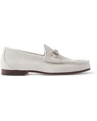Gucci - Horsebit 1953 Collapsible-Heel Embellished Suede Loafers - Lyst