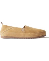 Mulo - Collapsible-heel Suede Loafers - Lyst