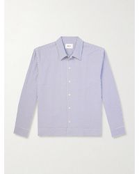 NN07 - Reed 50057 Checked Organic Cotton-Blend Seersucker Shirt - Lyst