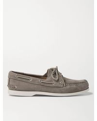 Quoddy Downeast Nubuck Boat Shoes - Grey