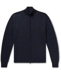 Loro Piana - Mélange Baby Cashmere And Silk-blend Zip-up Cardigan - Lyst