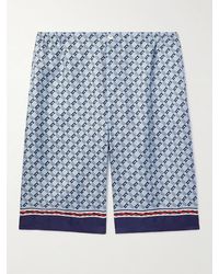Gucci - Gerade geschnittene Shorts aus Seiden-Twill mit Print - Lyst