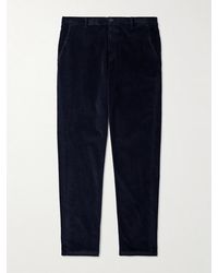 Canali - Tapered Garment-dyed Stretch Cotton And Modal-blend Corduroy Trousers - Lyst
