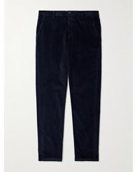 Canali - Tapered Garment-dyed Stretch Cotton And Modal-blend Corduroy Trousers - Lyst