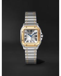 Cartier - Santos De Small 34.5Mm Interchangeable Stainless Steel, 18-Karat And Leather Watch, Ref. No. W2Sa0033 - Lyst