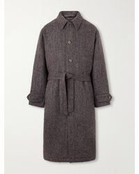 De Bonne Facture - Double-Breasted Herringbone Wool-Tweed Coat - Lyst