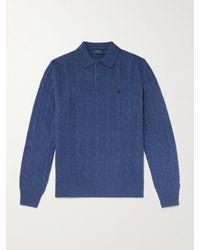 Polo Ralph Lauren - Pullover aus einer Woll-Kaschmirmischung in Zopfstrick mit Logostickerei und Polokragen - Lyst