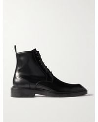 Saint Laurent - Ian Glossed-Leather Boots - Lyst