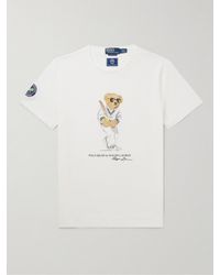 Polo Ralph Lauren - Wimbledon T-shirt in jersey di cotone riciclato con logo - Lyst