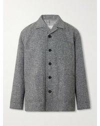 Valentino Garavani - Vlogo-embellished Mélange Virgin Wool Blouson Jacket - Lyst