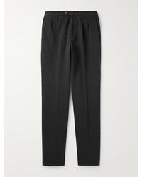 Brunello Cucinelli - Straight-Leg Pleated Cotton-Corduroy Trousers - Lyst