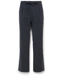 STÒFFA - Straight-Leg Pleated Peached Cotton-Twill Drawstring Trousers - Lyst