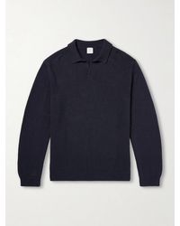 Eleventy - Cotton And Silk-Blend Polo Sweater - Lyst