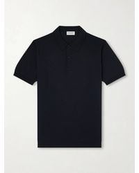 John Smedley - Macloud Knitted Merino Wool Polo Shirt - Lyst