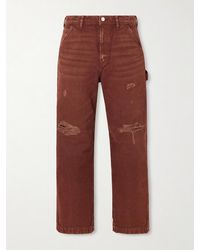 Enfants Riches Deprimes - Paint Straight-leg Distressed Cotton-canvas Trousers - Lyst