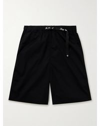 Kapital - Easy Straight-leg Belted Printed Cotton-twill Shorts - Lyst