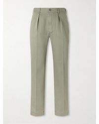 Drake's - Games Straight-Leg Herringbone Cotton Suit Trousers - Lyst