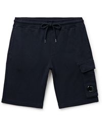 C.P. Company - Slim-fit Straight-leg Logo-appliquéd Cotton-jersey Drawstring Cargo Shorts - Lyst