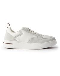 Loro Piana - Newport Walk Suede-trimmed Sneakers - Lyst