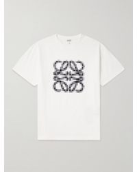 Loewe - Anagram Embroidered Cotton-blend Jersey T-shirt - Lyst