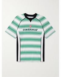 Casablanca - T-shirt slim-fit in cotone a righe con logo - Lyst