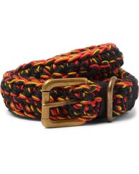 Nicholas Daley Crocheted Jute And Cotton-blend Belt - Multicolor