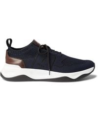 Berluti - Shadow Knit And Leather Sneaker - Lyst
