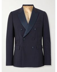 Paul Smith - Slim-fit Double-breasted Satin-trimmed Wool And Mohair-blend Tuxedo Jacket - Lyst