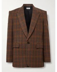 Saint Laurent - Houndstooth Checked Wool Blazer - Lyst