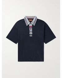 Missoni - Striped Cotton-jersey Polo Shirt - Lyst