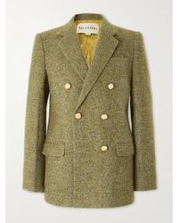 Valentino Garavani - Double-Breasted Wool-Blend Bouclé Blazer - Lyst