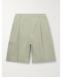 LE17SEPTEMBRE - Straight-Leg Pleated Nylon And Cotton-Blend Twill Bermuda Shorts - Lyst