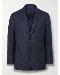J. Mueser - Slim-Fit Linen, Virgin Wool And Silk-Blend Blazer - Lyst