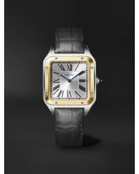 Cartier - Santos-Dumont Extra-Large Hand-Wound 46.6Mm 18-Karat, Stainless Steel And Alligator Watch, Ref. No. W2Sa0034 - Lyst