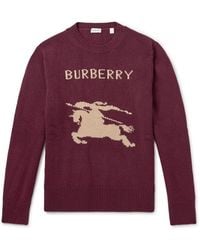 Burberry - Logo-Jacquard Wool And Cashmere-Blend Sweater - Lyst