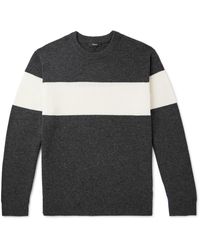 Theory - Hilles Striped Wool-blend Sweater - Lyst