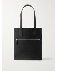 Gucci - Neo Tote aus Leder und Baumwoll-Canvas mit Ripsband-Besatz und Logomuster - Lyst