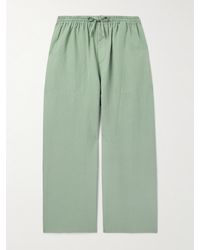 Loewe - Paula's Ibiza Wide-Leg Cropped Woven Drawstring Trousers - Lyst