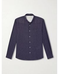 Officine Generale - Benoit Checked Cotton-Blend Voile Shirt - Lyst