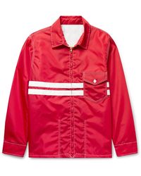 Birdwell Striped Nylon Jacket - Red