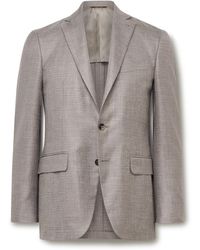Canali - Kei Unstructured Wool, Silk And Linen-Blend Blazer - Lyst