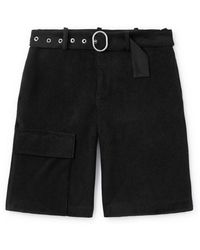 Jil Sander - Straight-leg Belted Cotton-blend Corduroy Shorts - Lyst