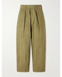 STORY mfg. - Lush Wide-Leg Pleated Organic Cotton-Canvas Trousers - Lyst