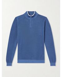 Fedeli - Cotton-piqué Half-zip Sweater - Lyst