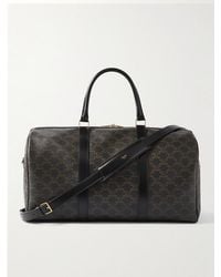 Celine - Triomphe Medium Leather-Trimmed Logo-Jacquard Canvas Weekend Bag - Lyst