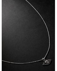 Sydney Evan - Evil Eye Rhodium-Plated Diamond Pendant Necklace - Lyst