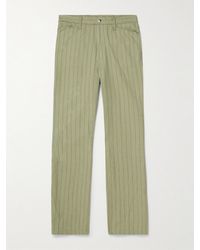 Kapital - Gibson Straight-Leg Striped Linen And Cotton-Blend Twill Trousers - Lyst