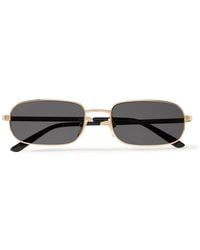 Gucci - Rectangular-frame Gold-tone Sunglasses - Lyst
