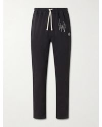 Rick Owens - Moncler Straight-leg Logo-appliquéd Embroidered Cotton-jersey Sweatpants - Lyst